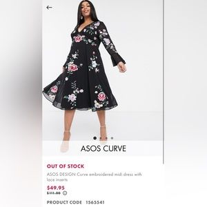 ASOS Design | Women’s Plus-Size Embroidered Floral Dress